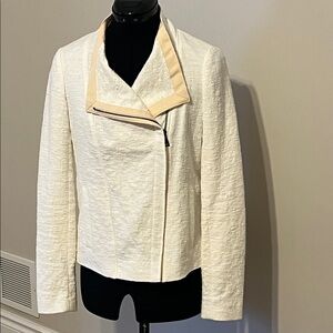 VINCE Frise Texture Asymmetrical Zip Moto Jacket